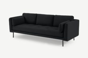 Harlow 3-Sitzer Sofa, Stoff in dunklem Schiefergrau - MADE.com