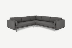 Harlow Ecksofa, Stoff in Hudsongrau - MADE.com