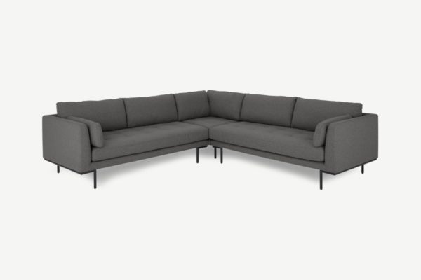 Harlow Ecksofa, Stoff in Hudsongrau - MADE.com