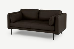 Harlow grosses 2-Sitzer Sofa, Leder in Dunkelbraun - MADE.com