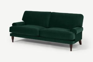 Chadwick 3-Sitzer Sofa, recycelter Samt in Flaschengruen - MADE.com