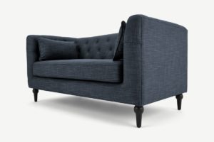 Flynn 2-Sitzer Sofa, Leinen-Mix in Atlantikblau - MADE.com