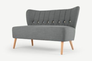 Charley 2-Sitzer Sofa, Stoff in Granitgrau - MADE.com