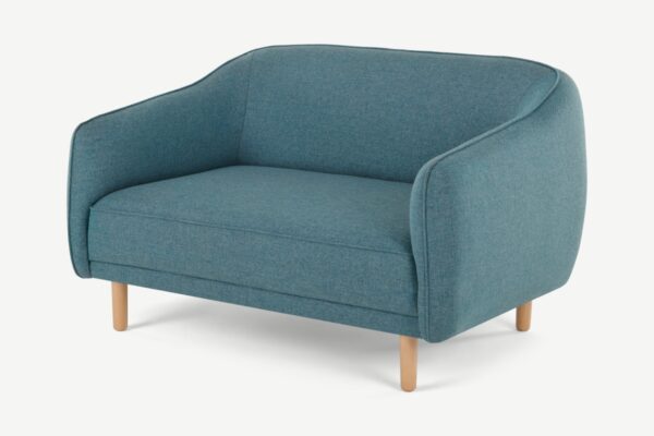 Haring 2-Sitzer Sofa, Stoff in Azurblau - MADE.com