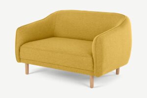 Haring 2-Sitzer Sofa, Stoff in Retro-Gelb - MADE.com