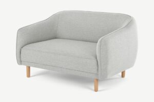 Haring 2-Sitzer Sofa, Webstoff in Silbergrau - MADE.com