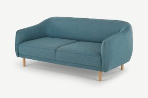 Haring 3-Sitzer Sofa, Stoff in Azurblau - MADE.com