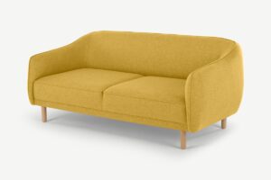 Haring 3-Sitzer Sofa, Stoff in Retro-Gelb - MADE.com