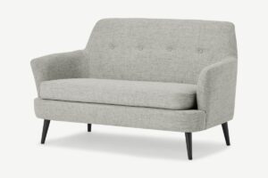 Verne 2-Sitzer Sofa, Webstoff in Blassgrau - MADE.com